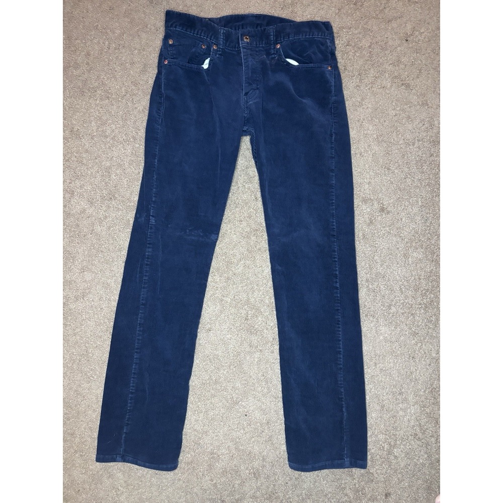 Levi's Men's 511 Slim Fit Corduroy Pants 32x32 Dark Blue Stretch READ!